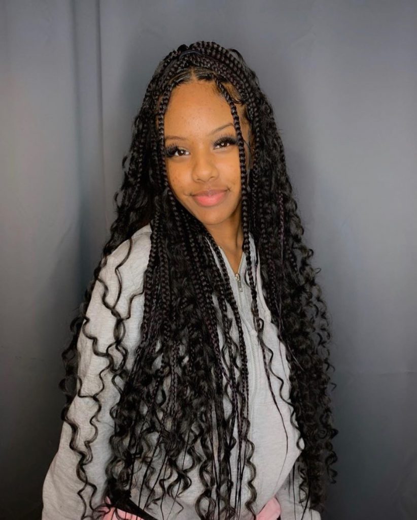 Knotless Braids With Curls