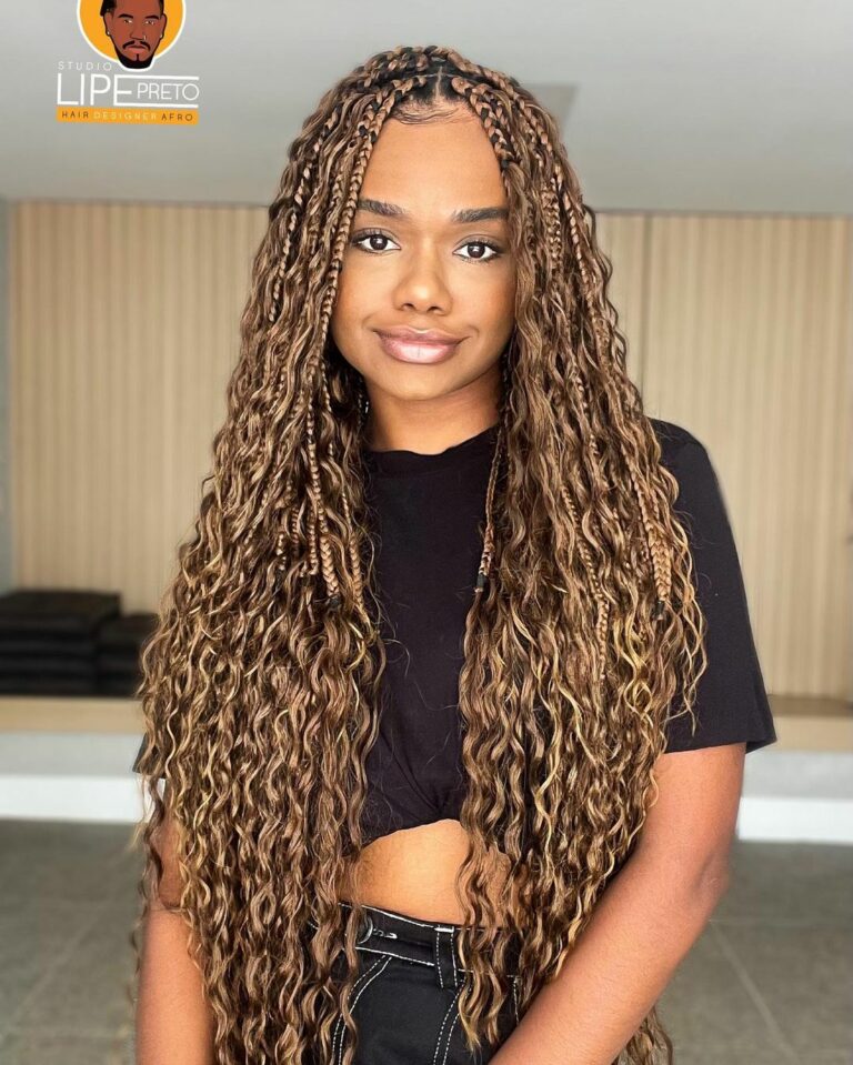 12 Examples Of Box Braids With Loose Hair You'll Love BeautyWayMag