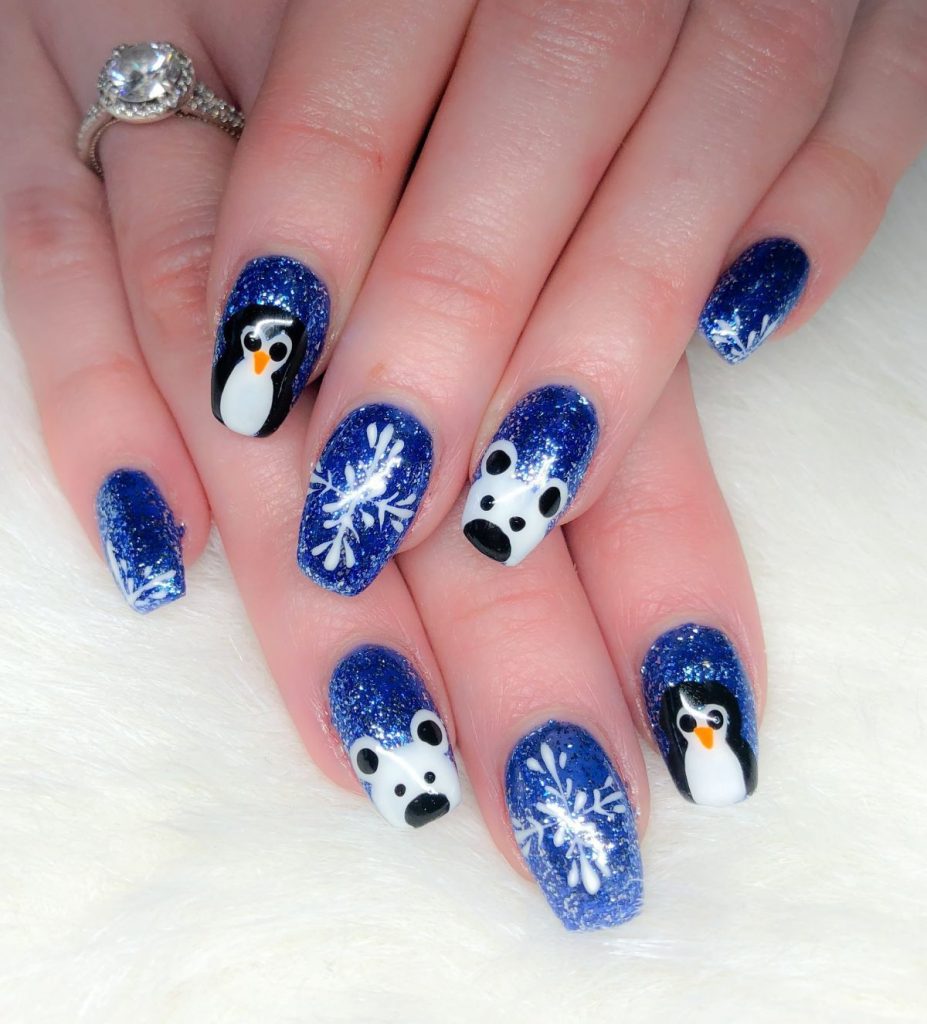 cute penguin nail designs