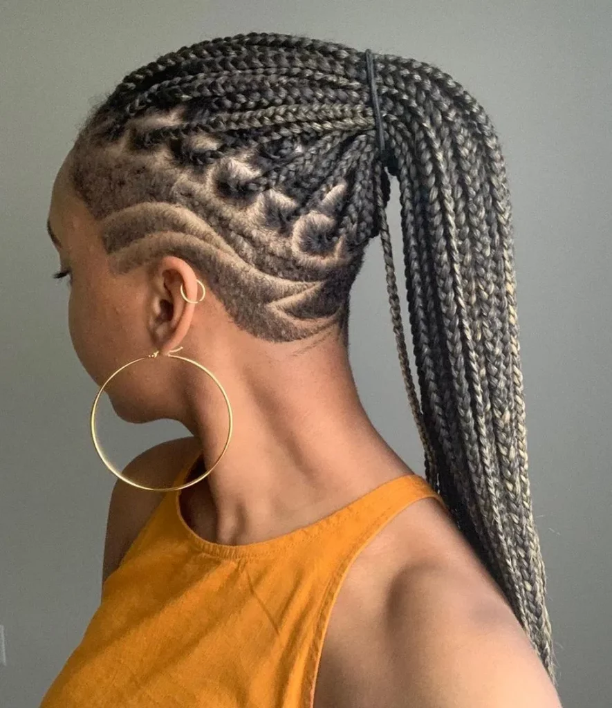 Knotless Braid With Shaved Sides