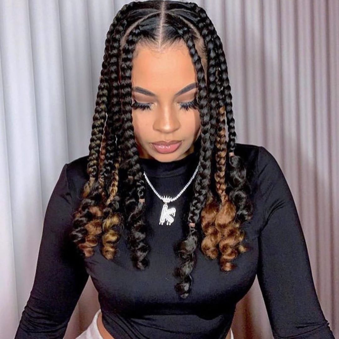 Small Knotless Braids With Curly Ends Short - Goimages Base