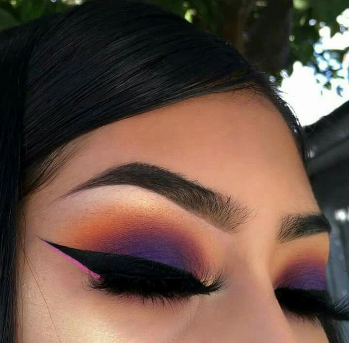 Purple And Orange Sunset Eyeshadow Look