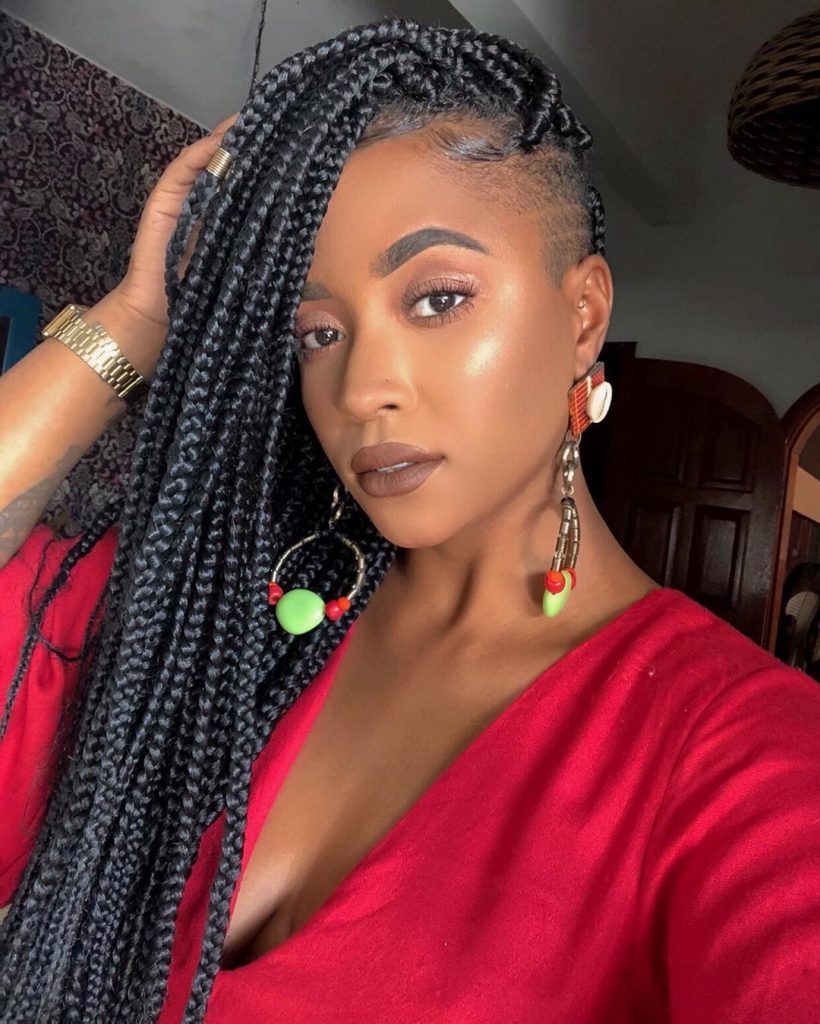 Boxed Braids With Subtle Shave