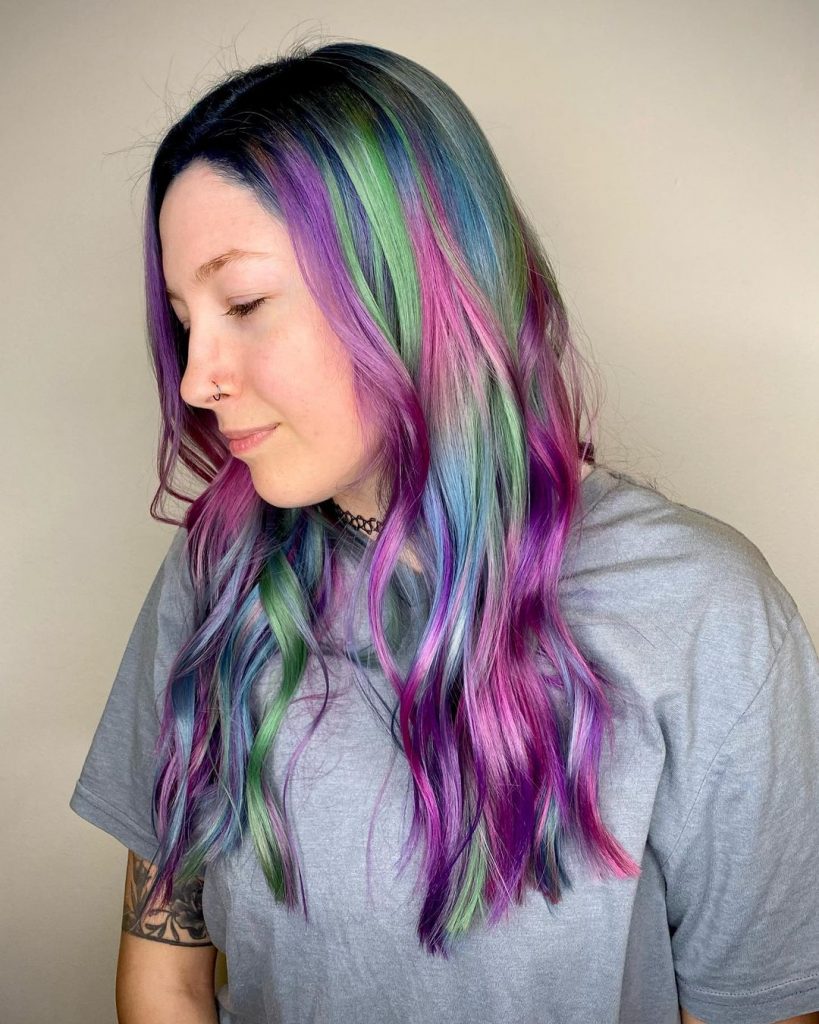 Bold Unicorn Oil Slick Hair