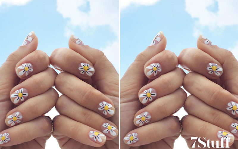 daisy nail art ideas