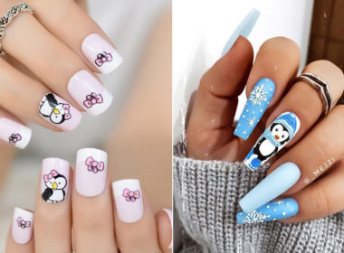 penguin nail art