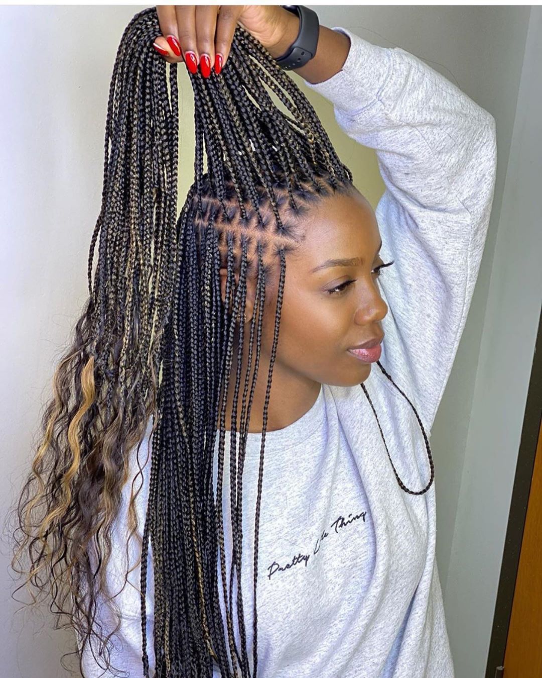 small vs smedium knotless braids