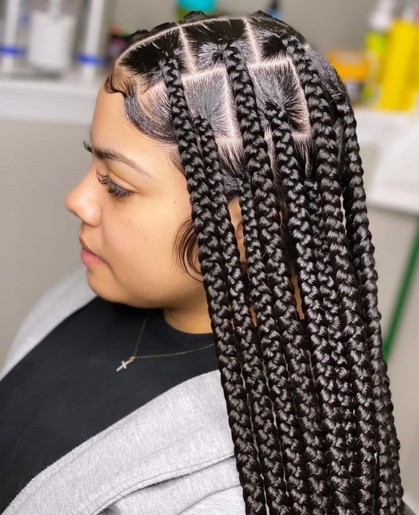 smedium knotless braids long