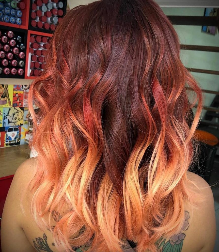 Ginger Fire Ombre Hair Color