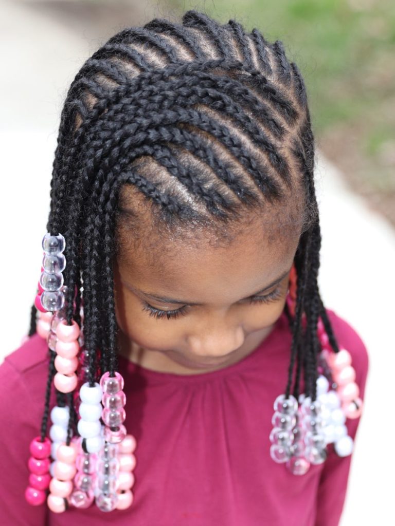 Easy Cornrow Braid With Beads