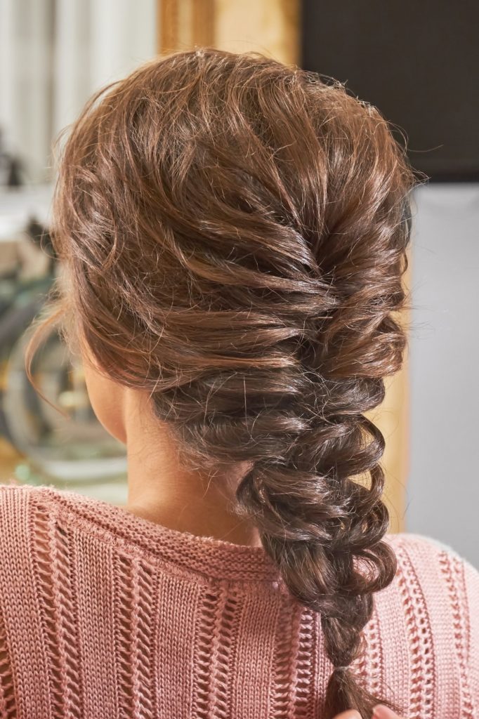 Back view of braided hairdo