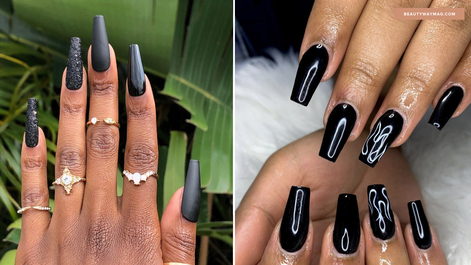 Black and Gold Coffin Nails - wide 2