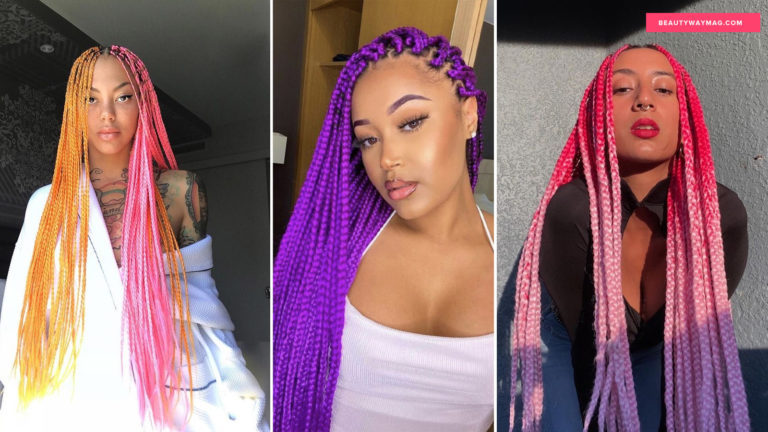 Purple, Wine, Pink Box Braids