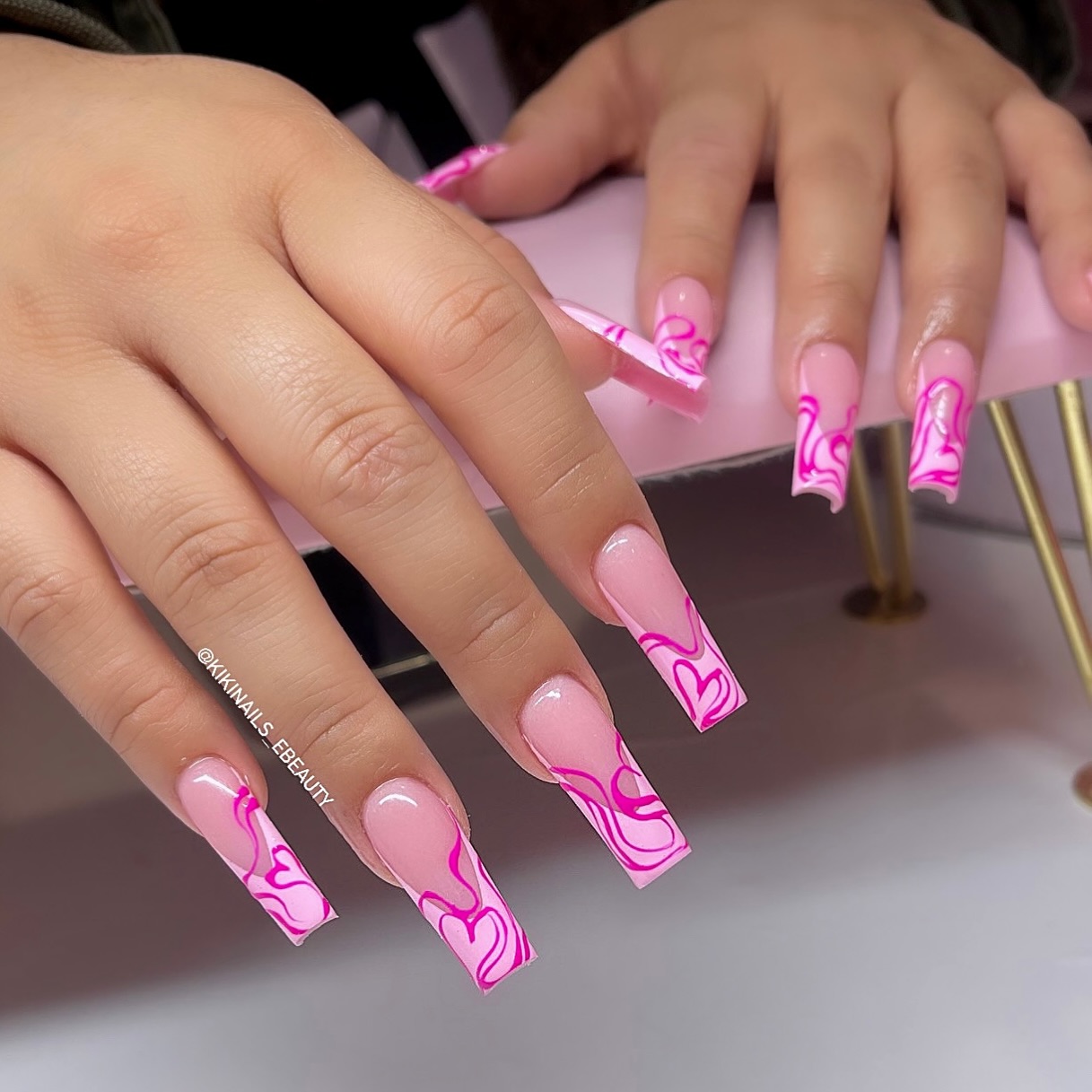 Pretty Pink Acrylic Nails