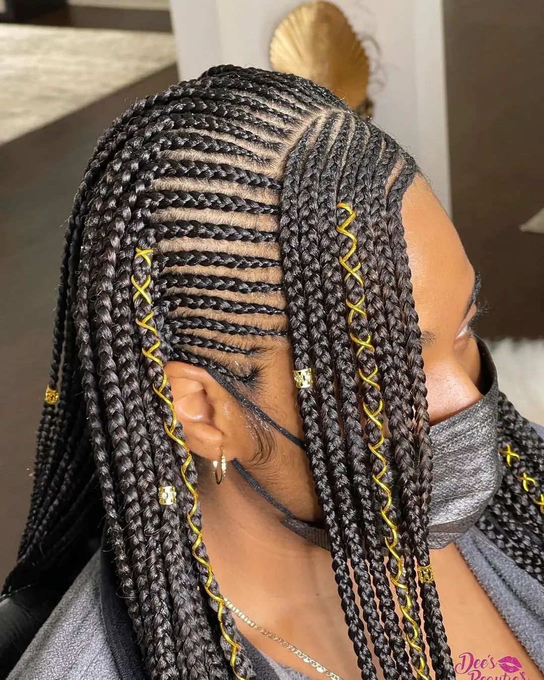 Two Layer Braids With Golden Strips