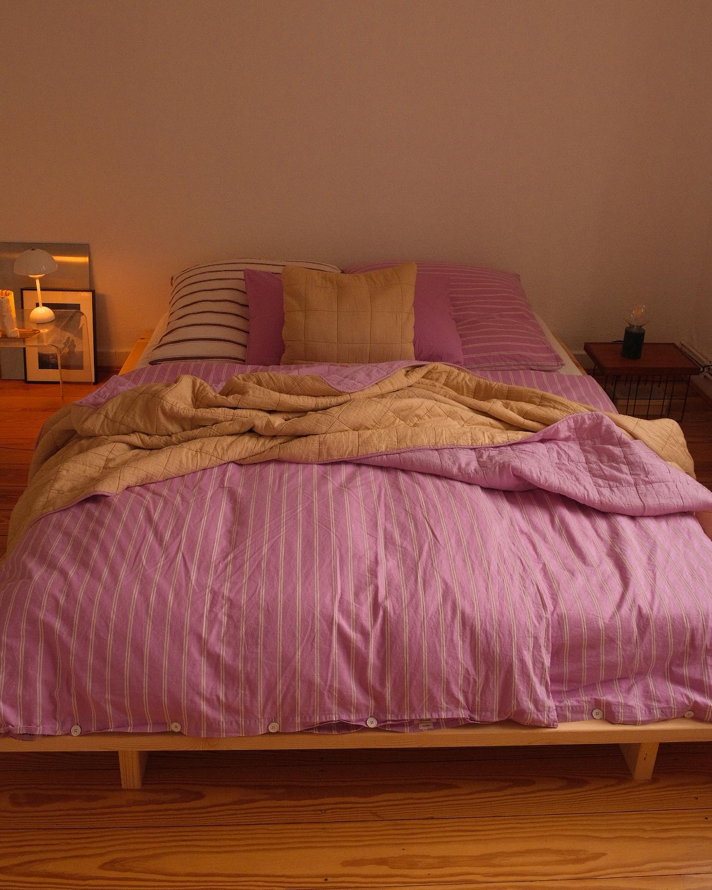 Beige Brown And Pink Bedroom Decor