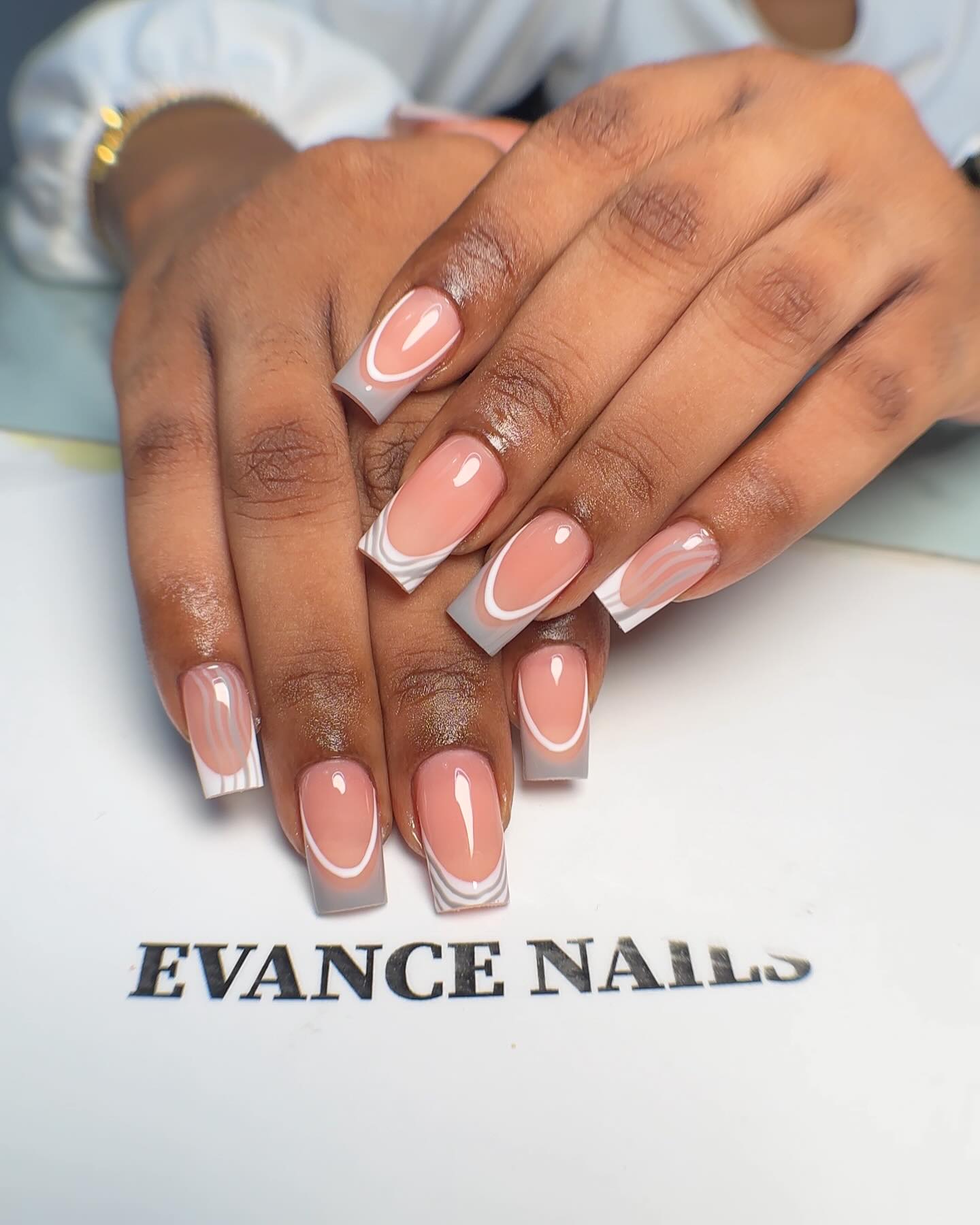 Classic Nude And Grey Nail Set