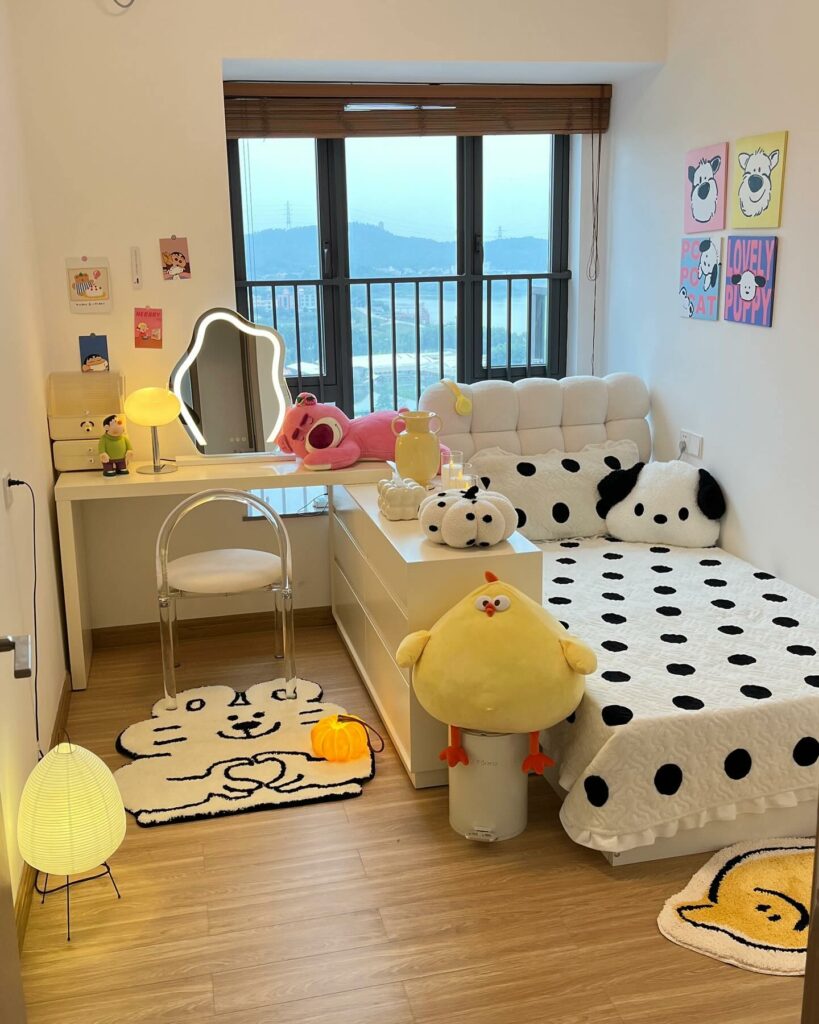 Cozy Baddie Bedroom decor with Polka Dots