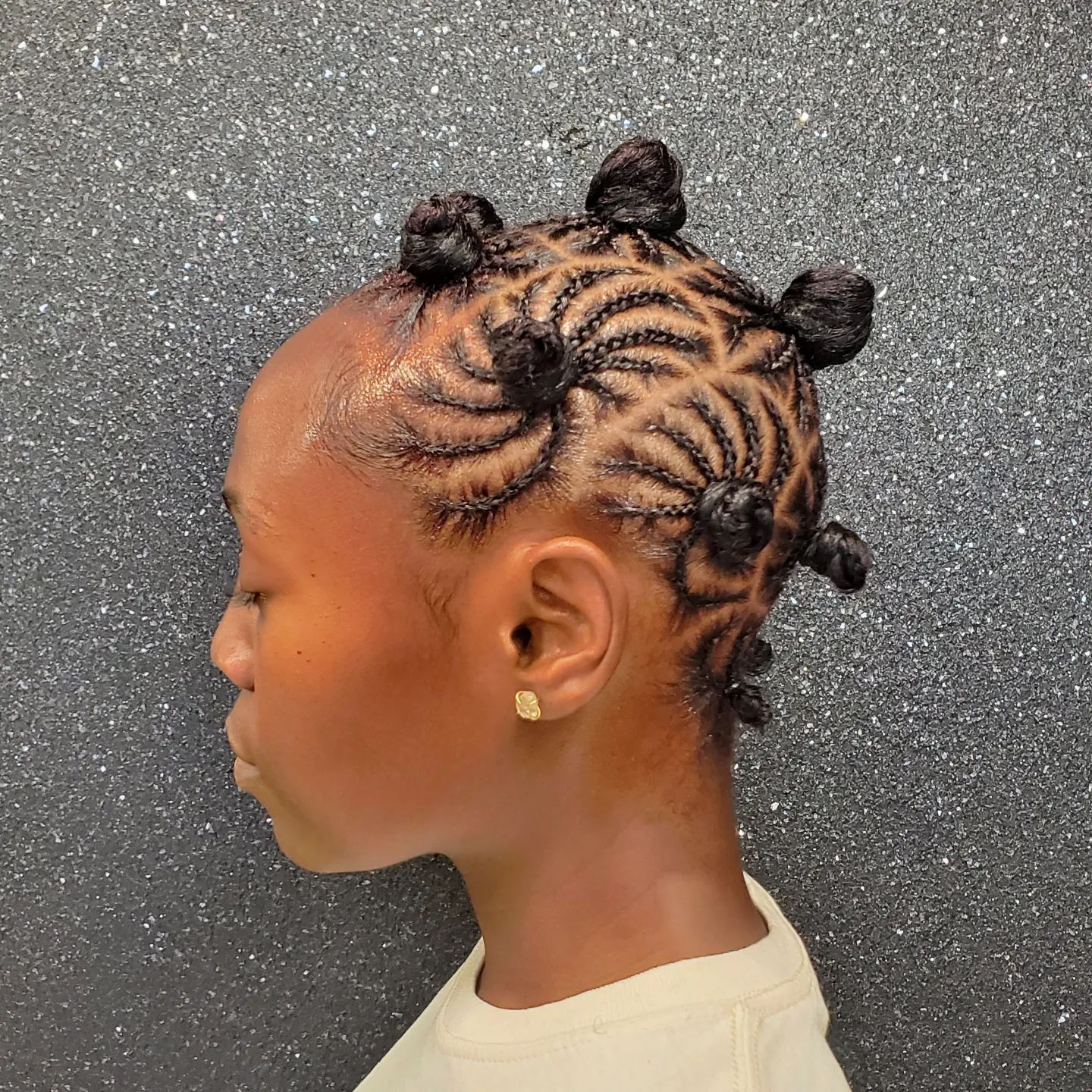 Detailed Cornrows With Bantu Knots