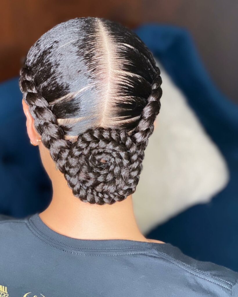 Dutch Braids With Pinned Up Ends
