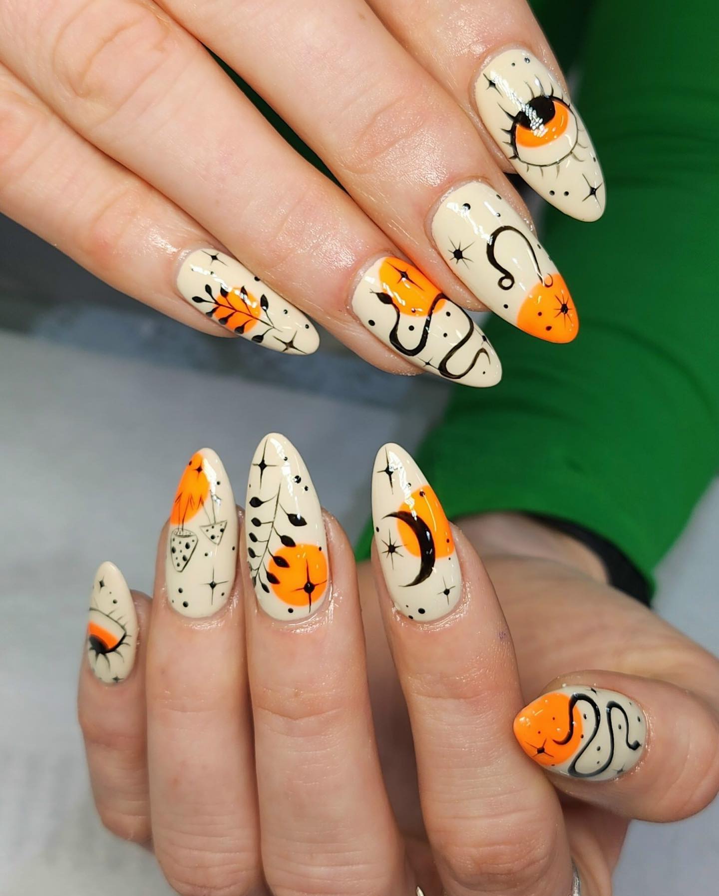 Hand Painted Whimsical Nails