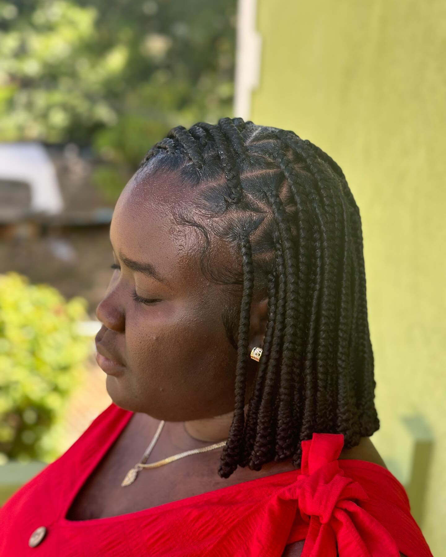 Knotless Braids With Triangle Patterns