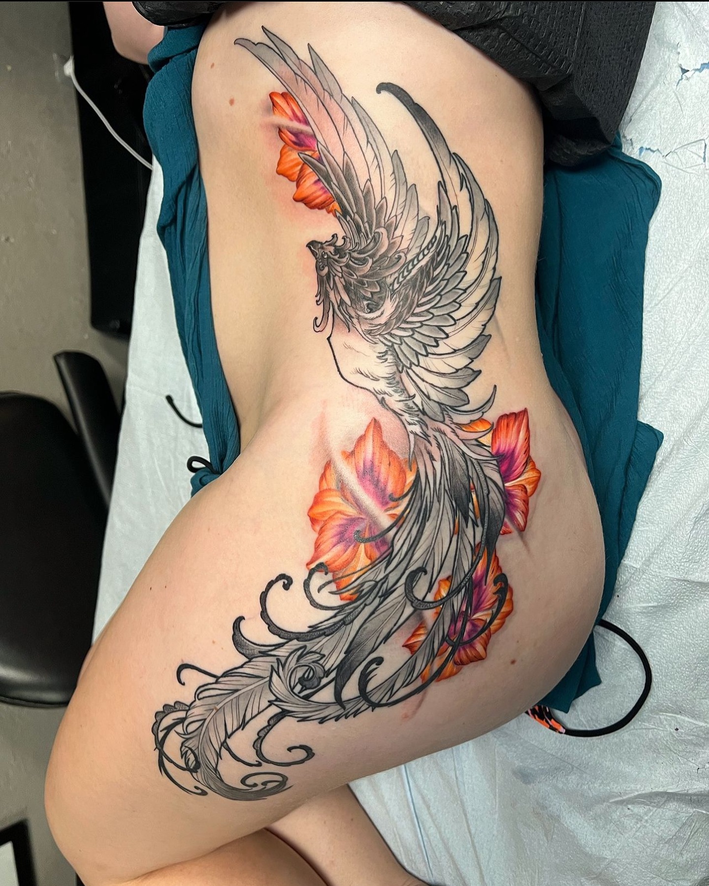 Mixed Style Phoenix Tattoo