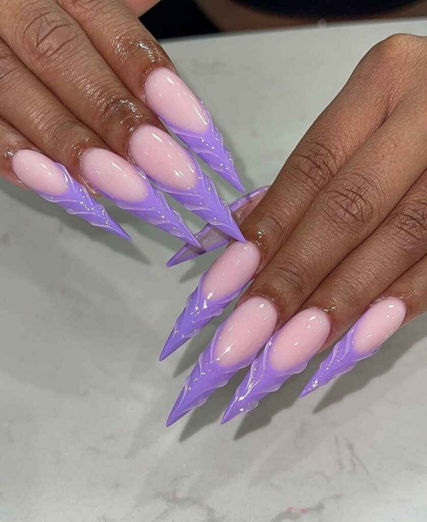 Perfect Purple Stiletto Nail Set