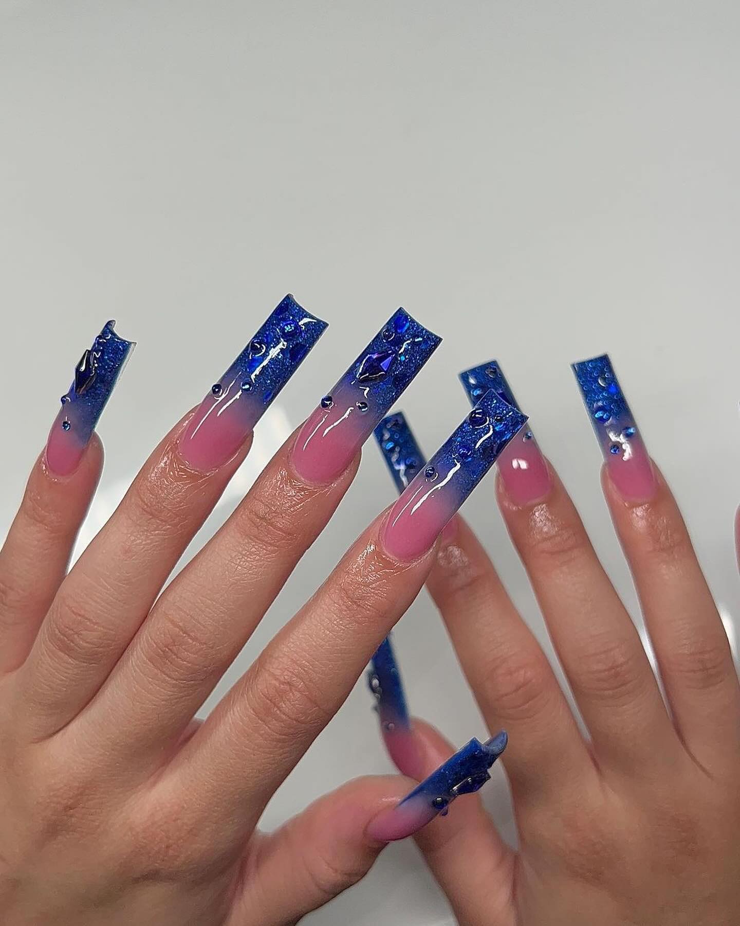 Perfect Blue Acrylic Nail set