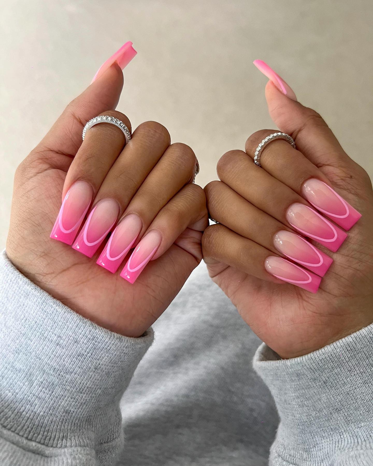 Pink Barbie Glossy Nails