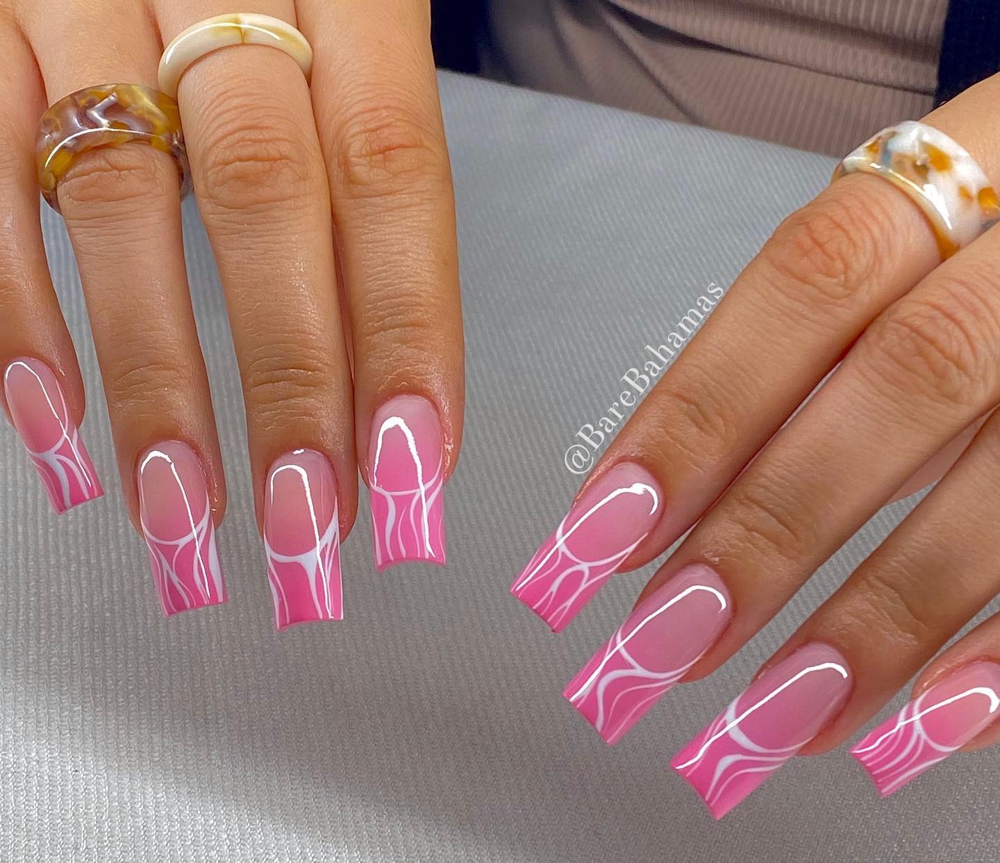 Pink medium coffin nails