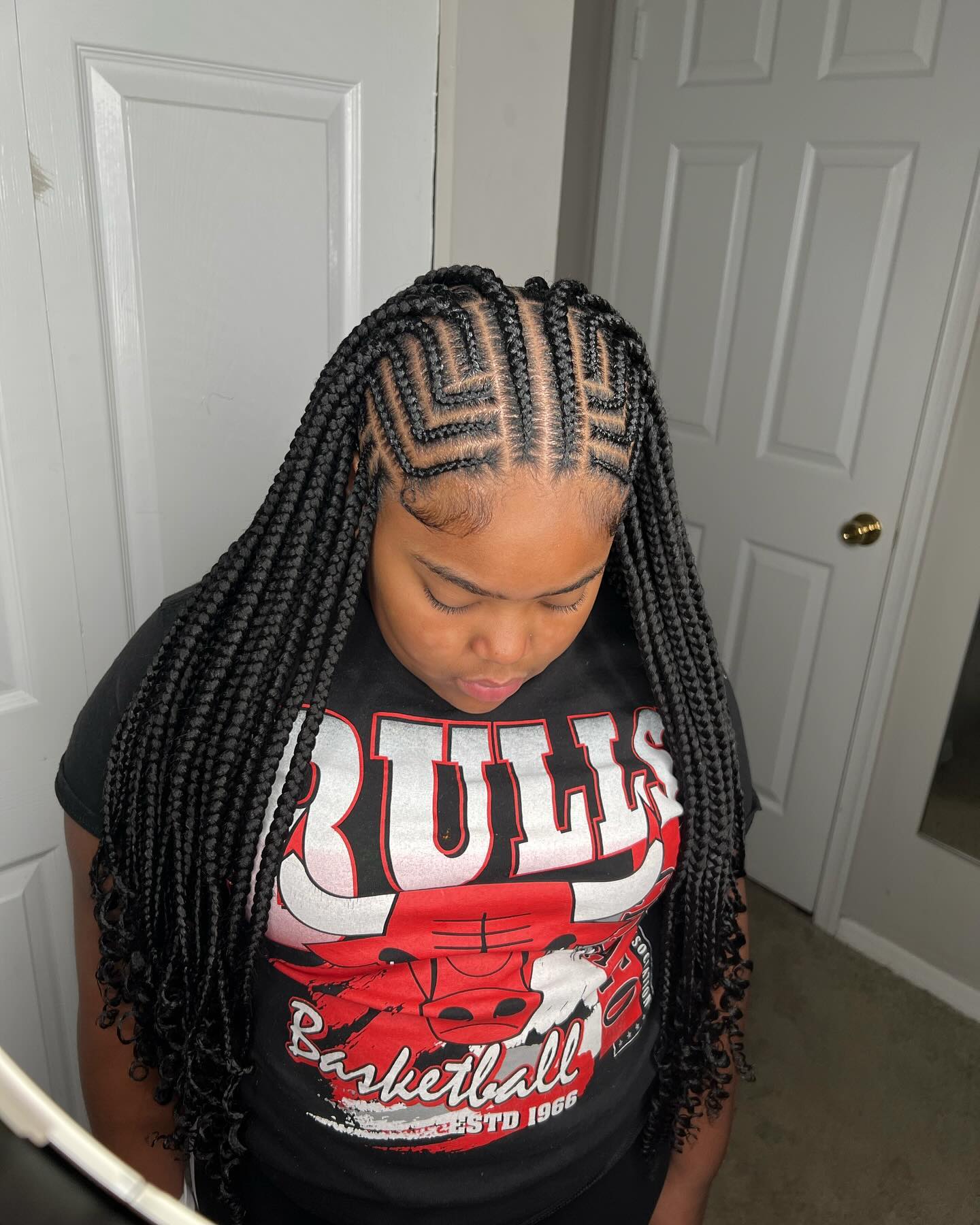 Pretty Fulani Braids With Curled Tip