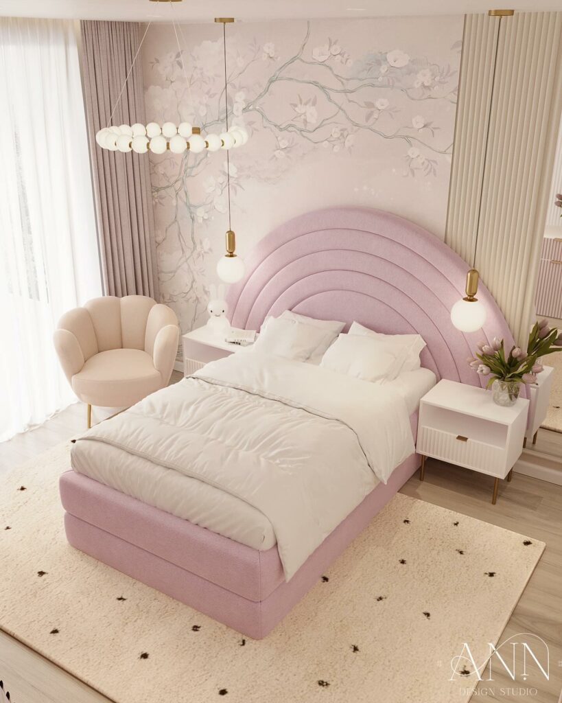 Purple and White Baddie Bedroom