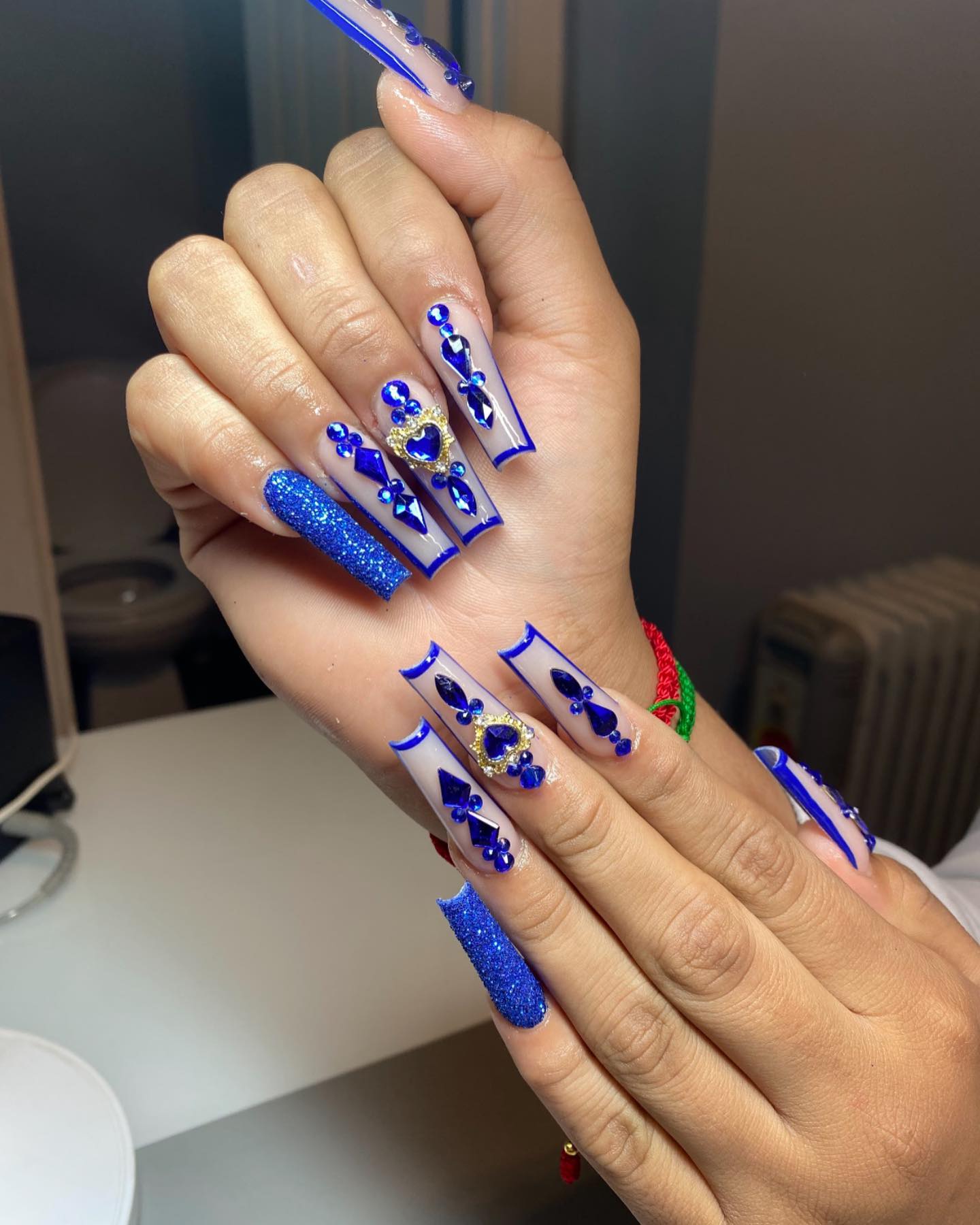 Royal Blue Glam Set With Glitters