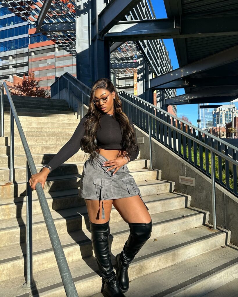 Simple Baddie Outfit With Thigh High Boots
