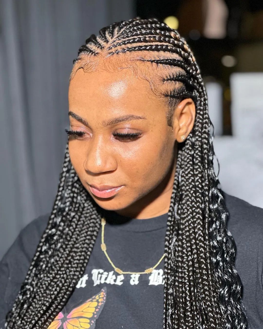 Simple Fulani Braids With Middle Part