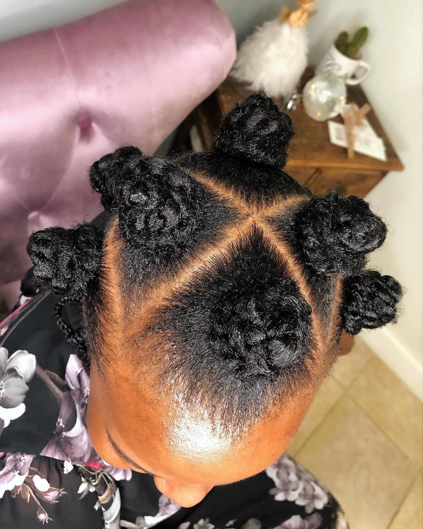 Simple Zulu Knots With Natural Hair