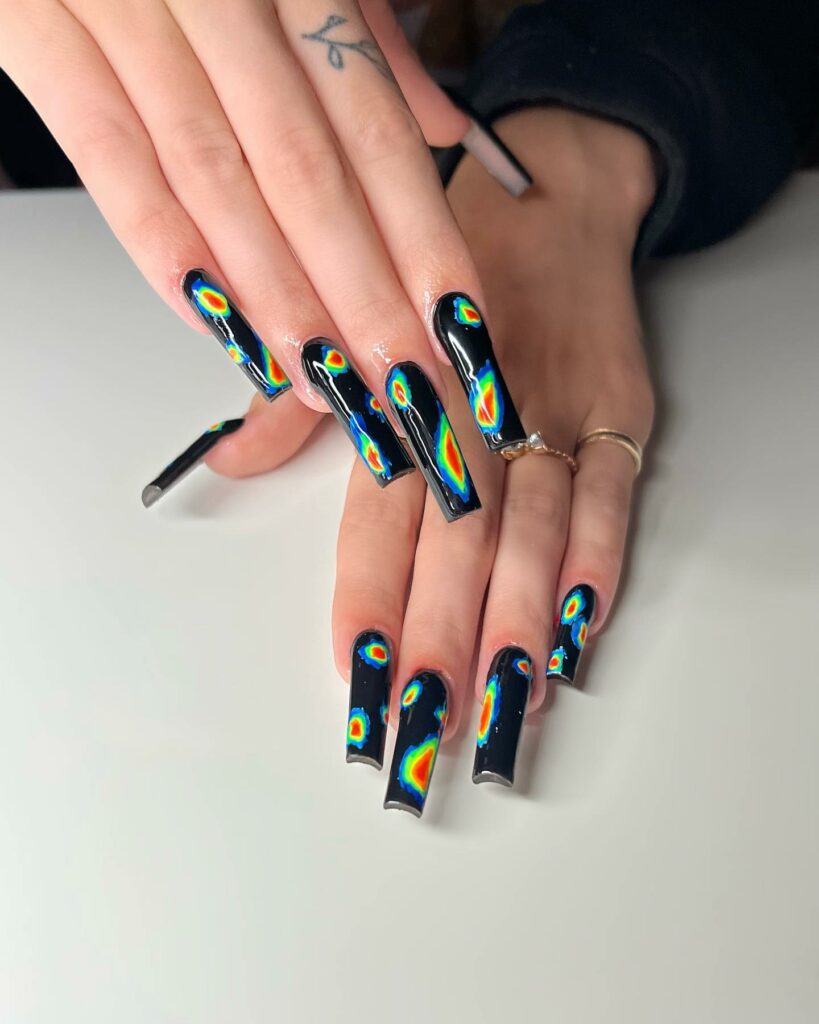 Thermal Energy Black Coffin Nails
