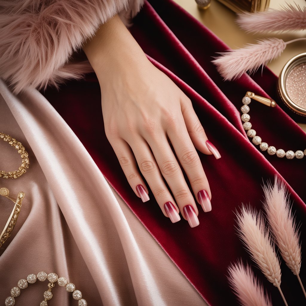 Burgundy to Blush Christmas Ombre