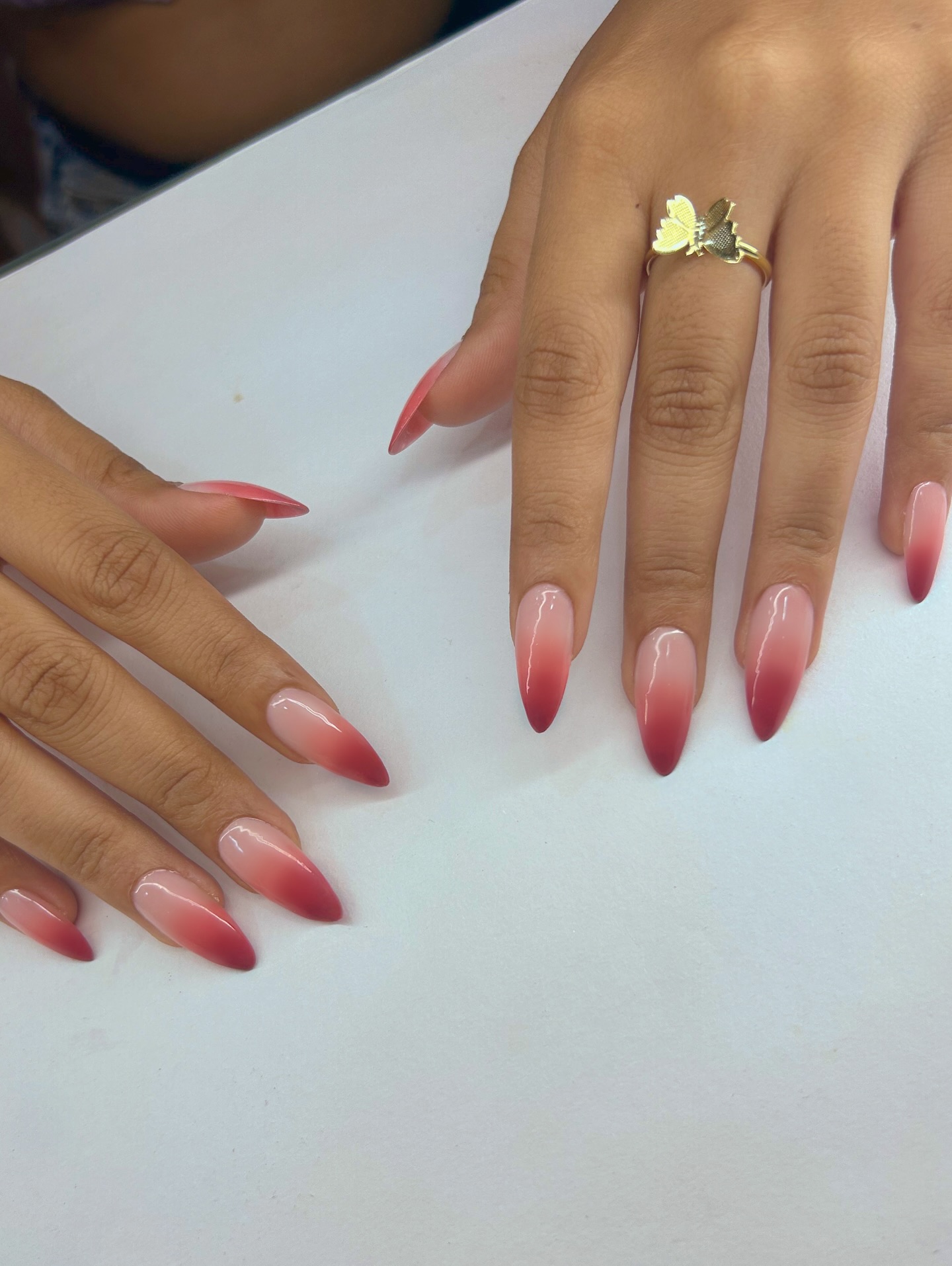 Pearl Korean Chrome Ombre Nails
