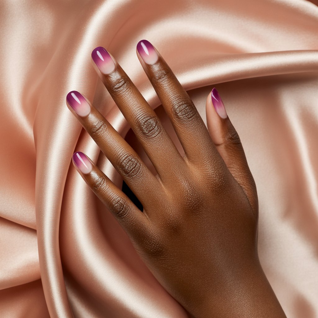 Soft Plum to Milky Pink Ombre