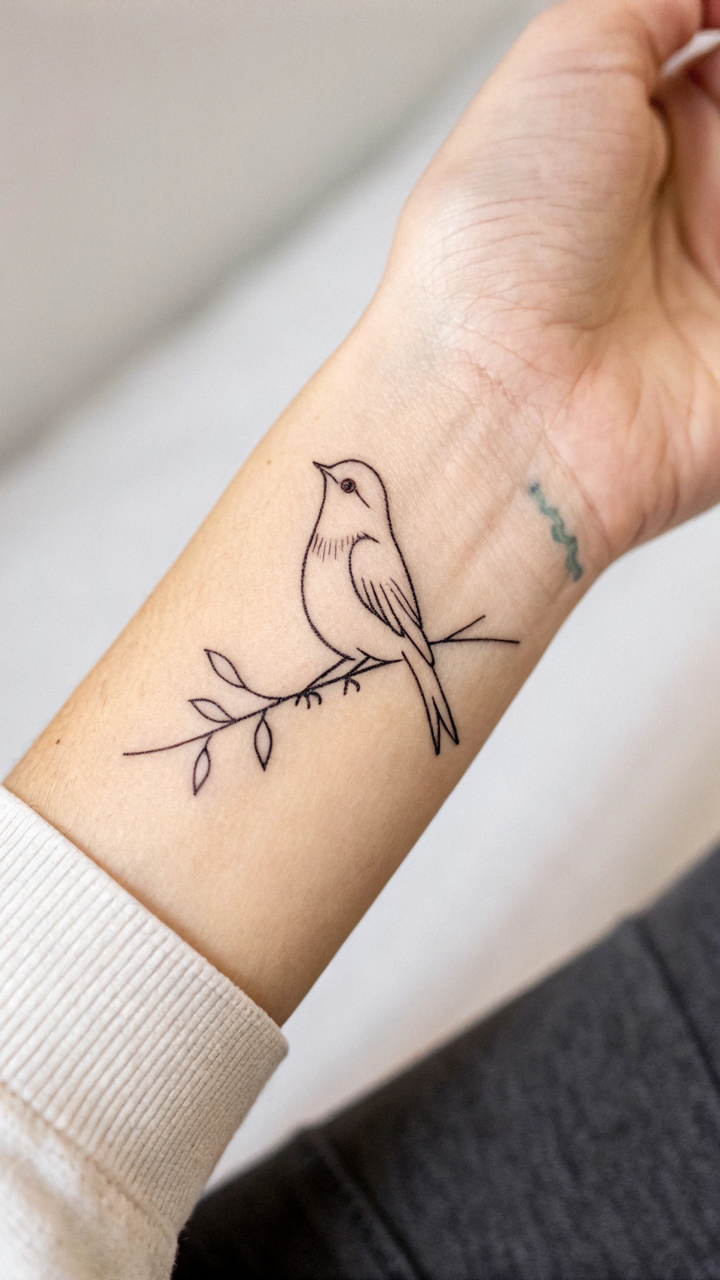 Tiny Bird Outline Tattoos