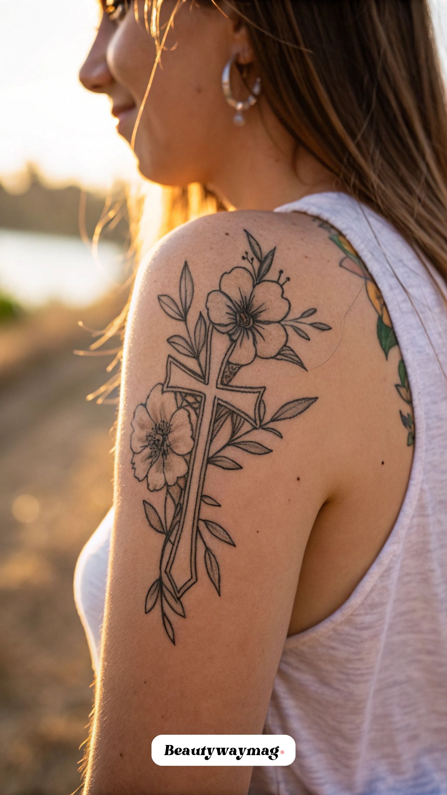 Cross with Birth Flower