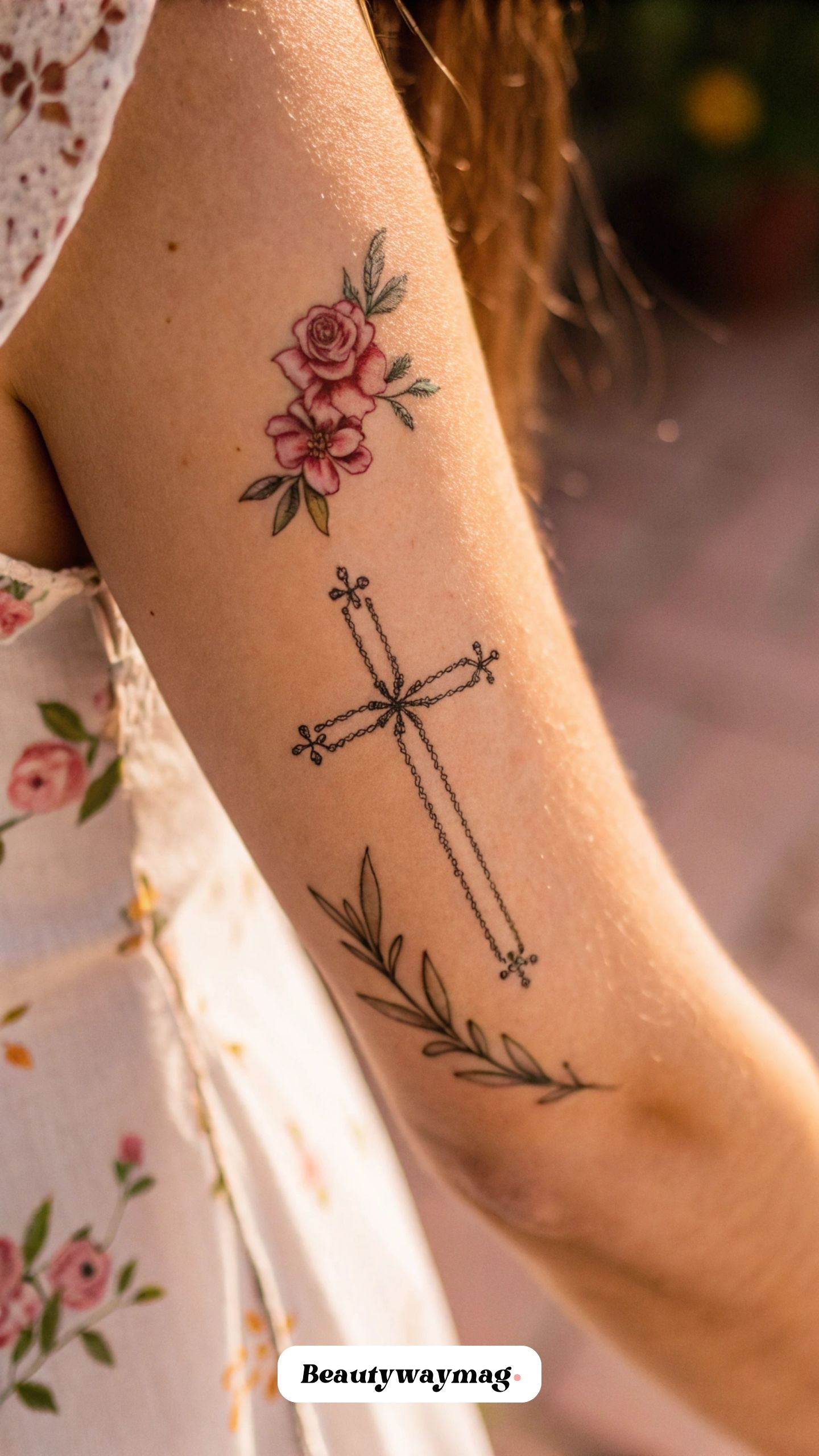Cross with Floral Accent