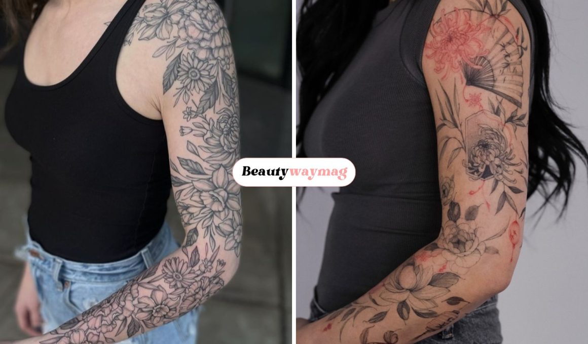 Elegant Girly Tattoo Sleeve Ideas