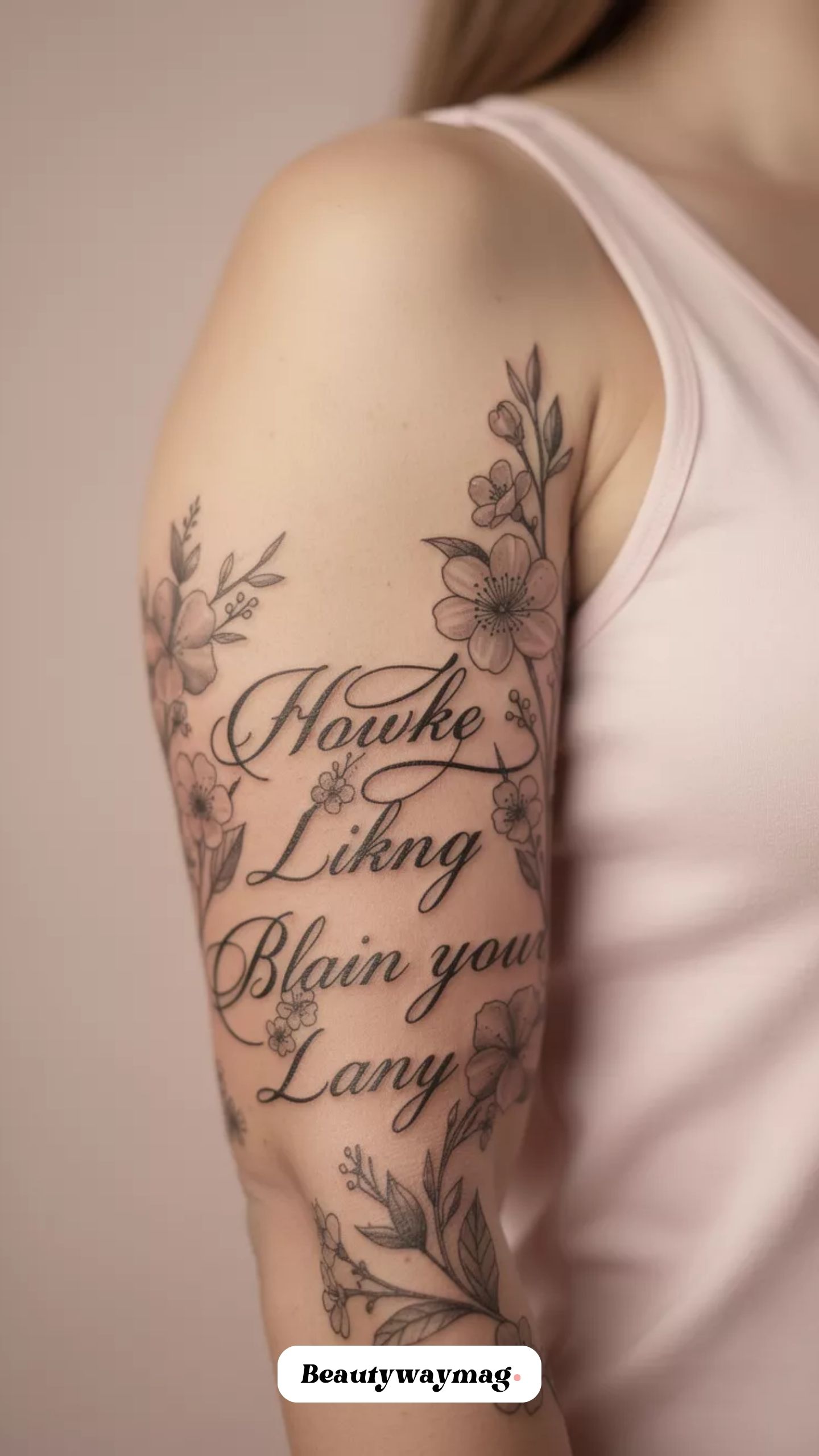 Floral and Script Mix Sleeve