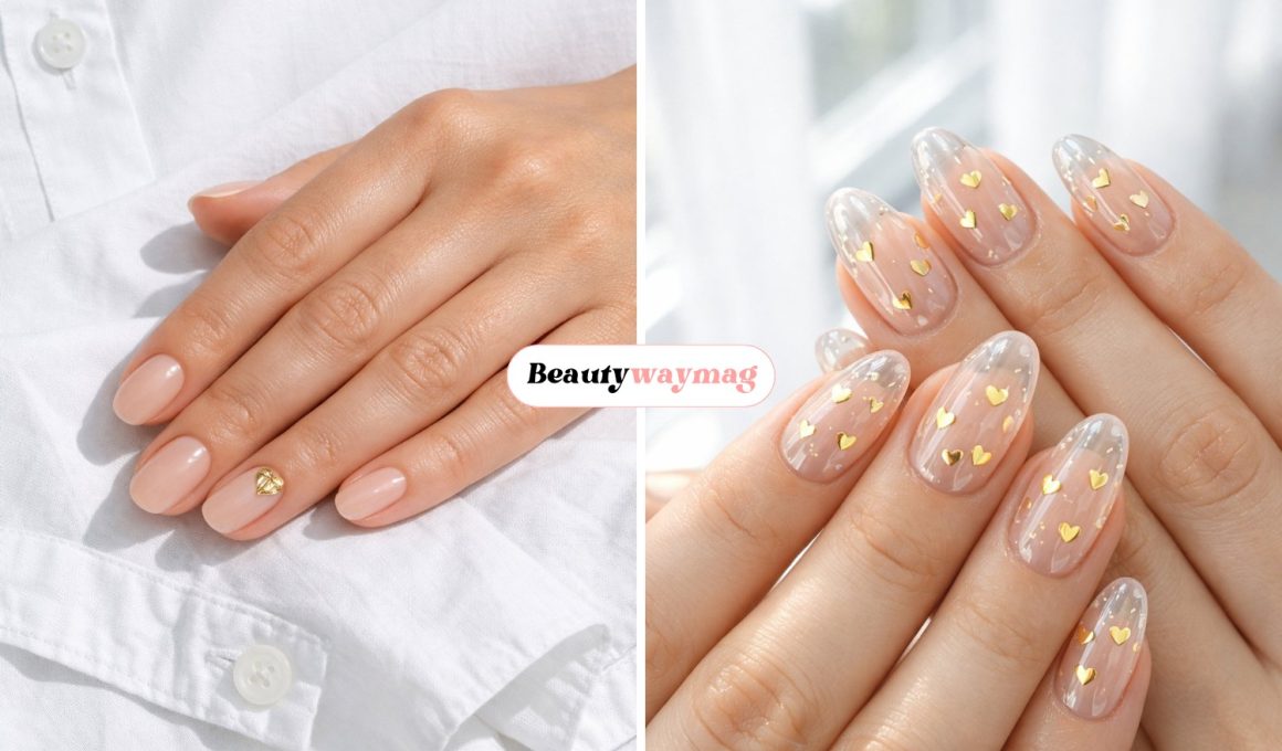 Gold Heart Nail Ideas for a Chic Look