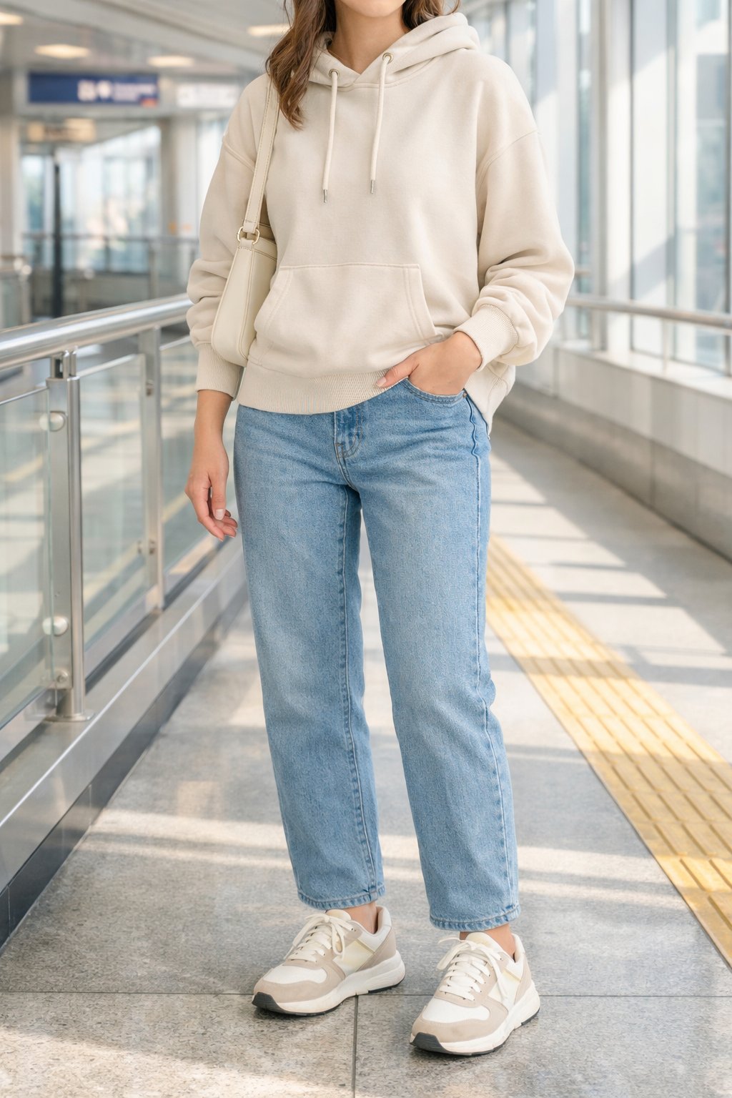 Light Hoodie With Straight Jeans
