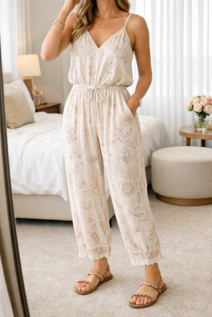 Light Jumpsuit With Sandals