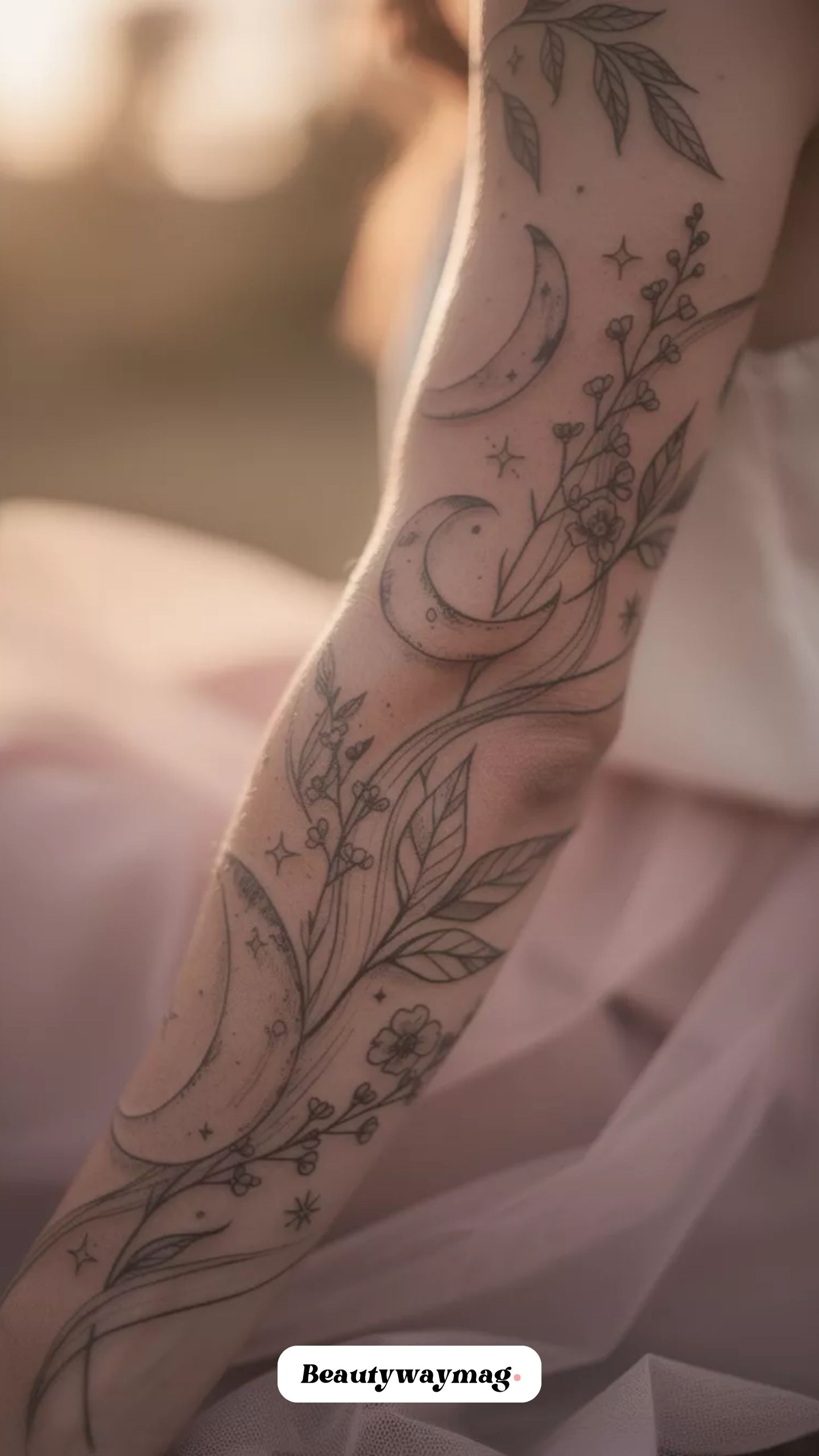 Moon and Botanical Sleeve